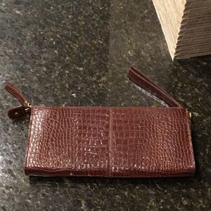 Talbots wristlet Brown Leather